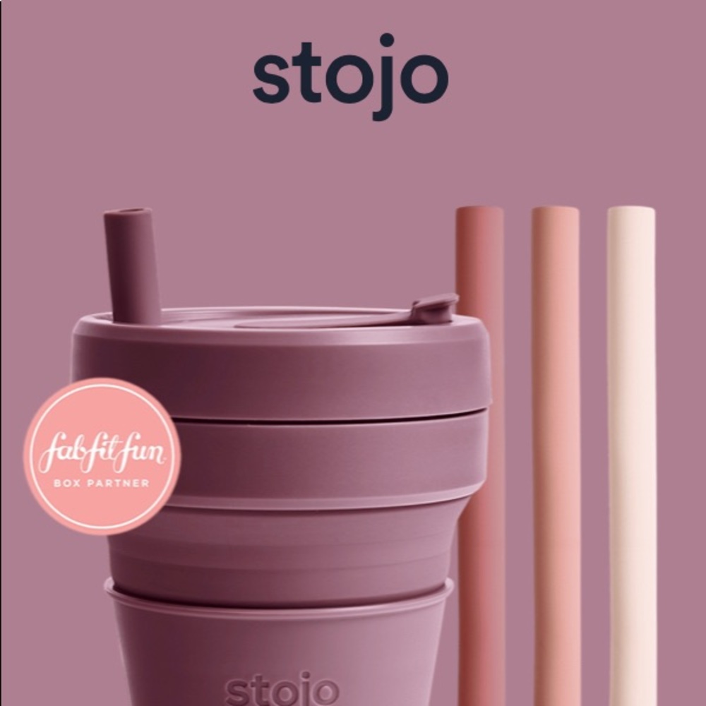 Stojo collapsible cup and straw set. 12 oz